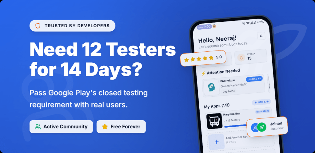 How to Get 12 Testers for 14 Days Free (Pass Google Play Closed Testing)