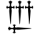 Daggers symbol for letter L