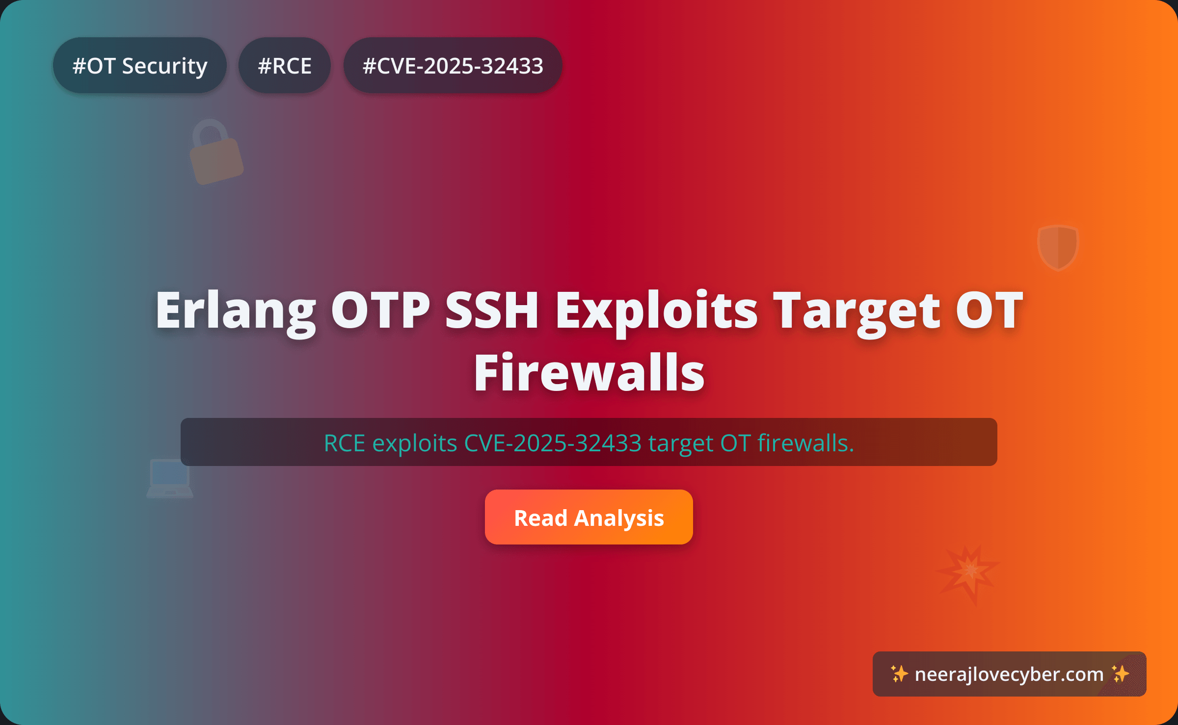 Discover the surge in Erlang/OTP SSH RCE exploits (CVE-2025-32433) targeting OT firewalls. Learn how attackers are achieving RCE without authentication.