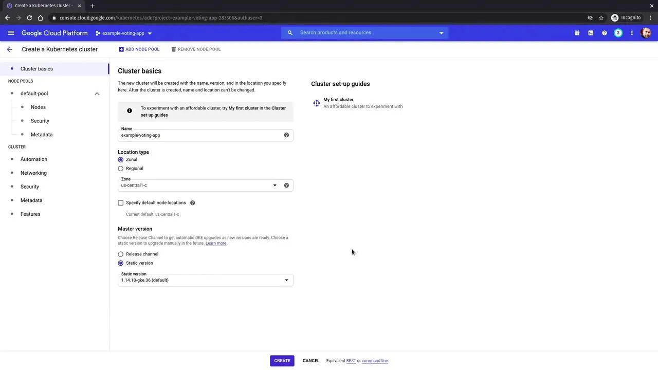 Cluster provisioning in progress