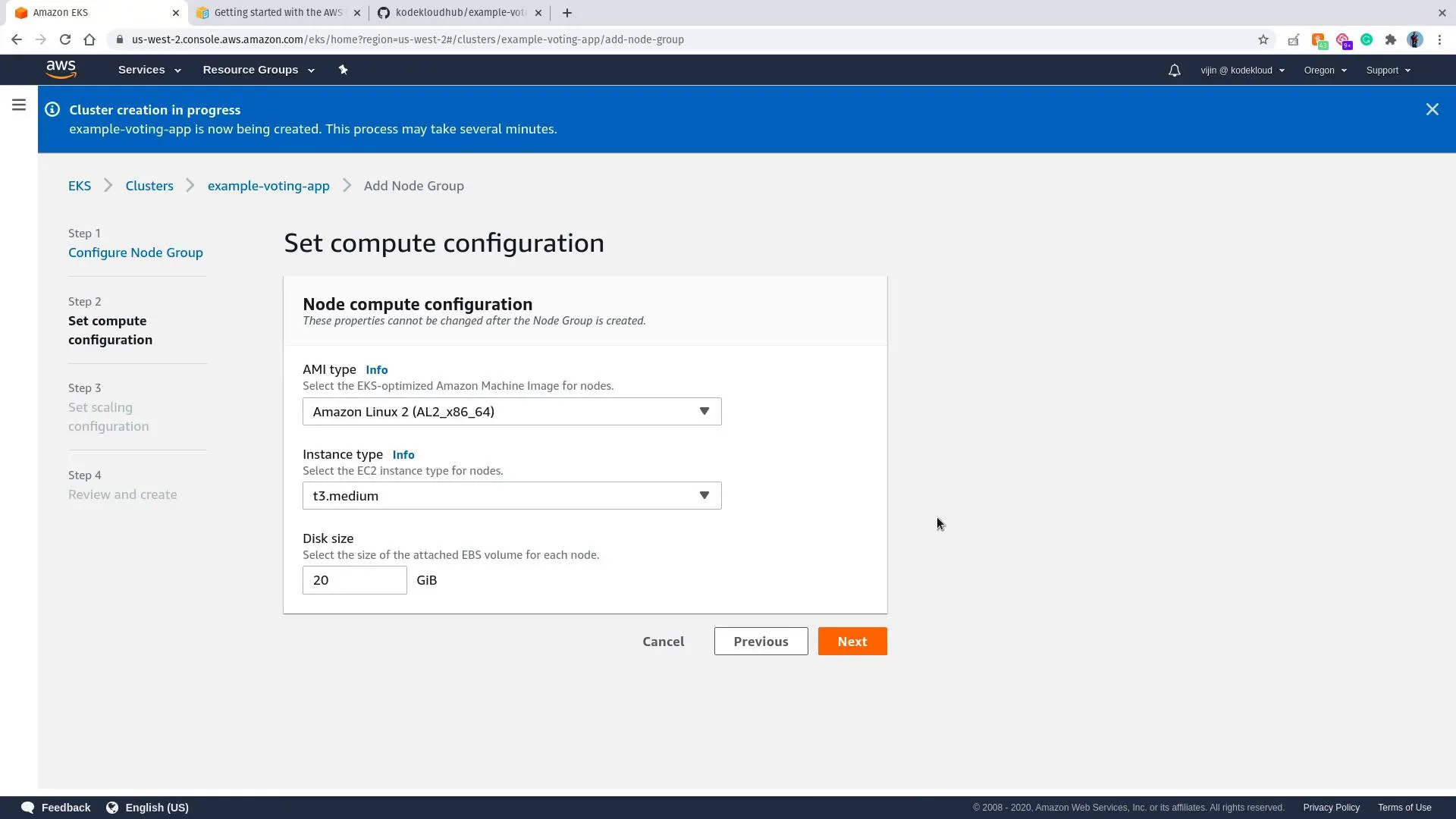 Node group — compute configuration