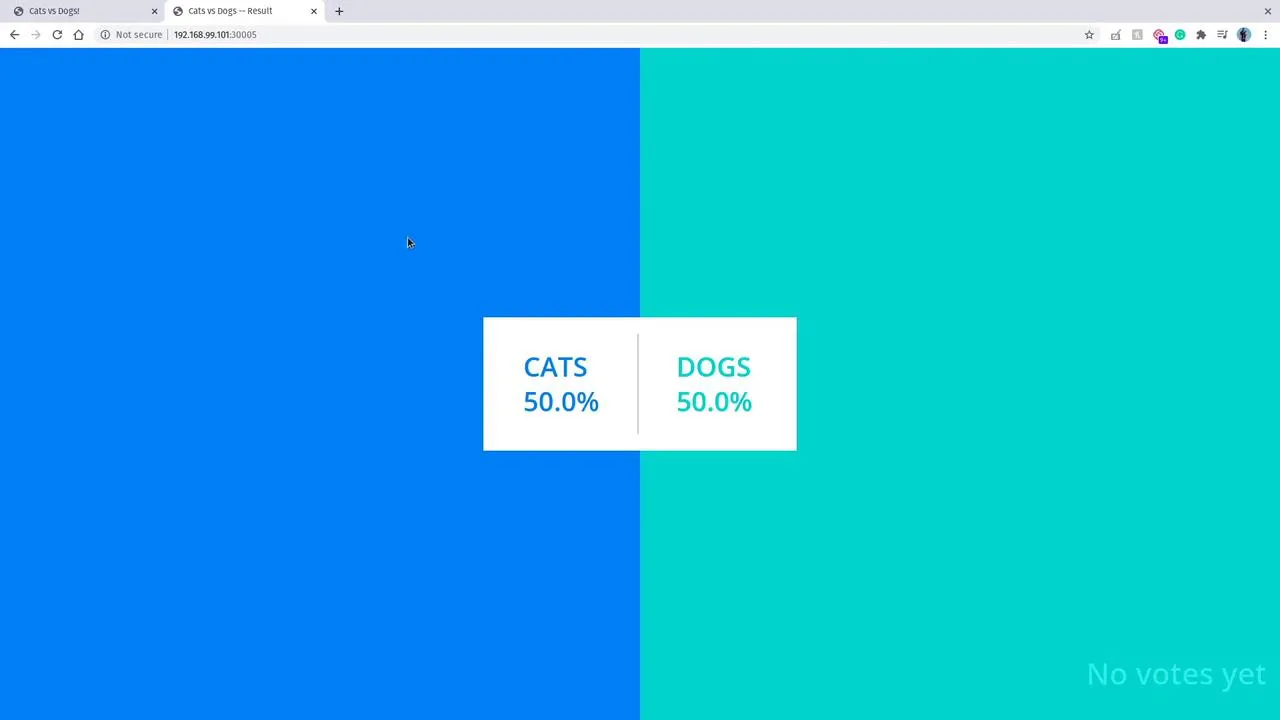 Example result view (cats vs dogs)