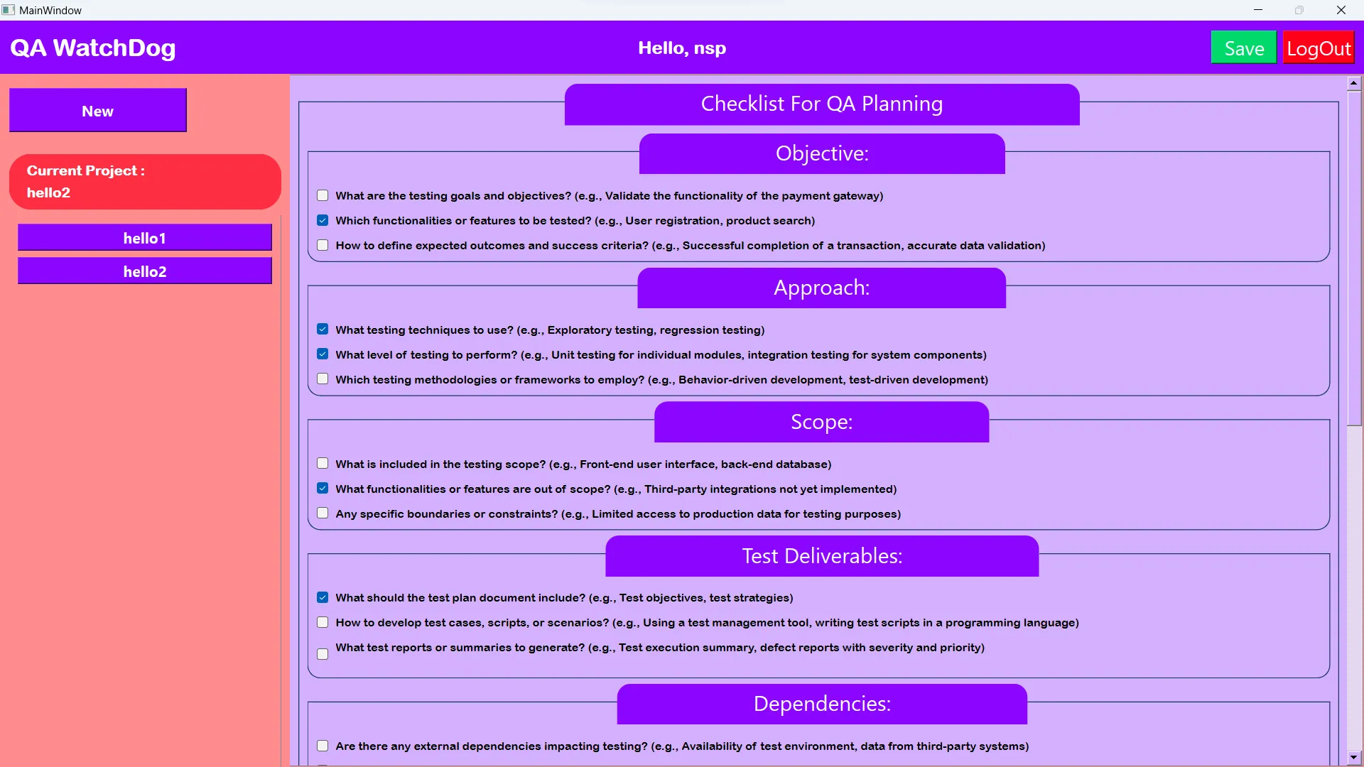 QA WatchDog : A QA Checklist Project with Python and QT