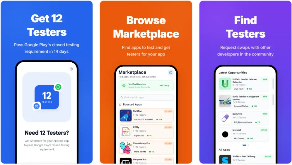 The Closed Test App Screenshots